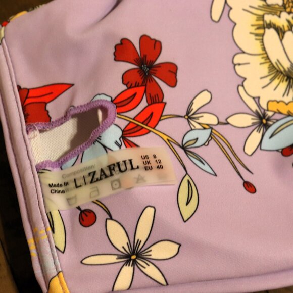 ZAFUL Floral Bikini Set - Mauve, Size Large - Picture 6 of 6